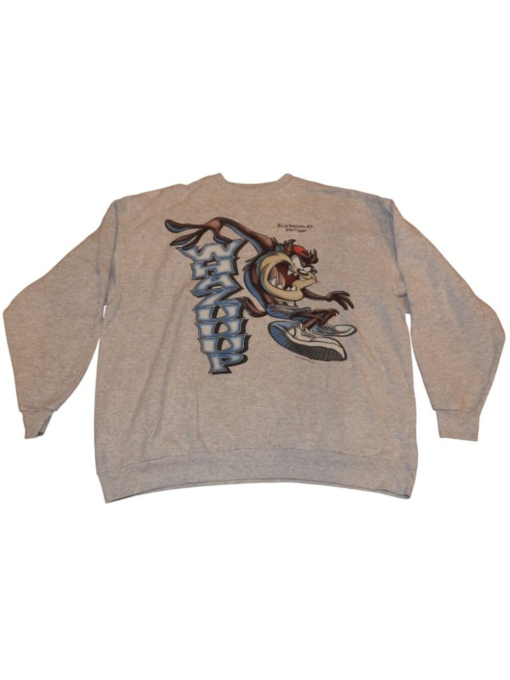 Vintage 2000 Taz Tasmanian Devil WHAZUUP Frankenmuth, MI Crew Neck Sweatshirt XL